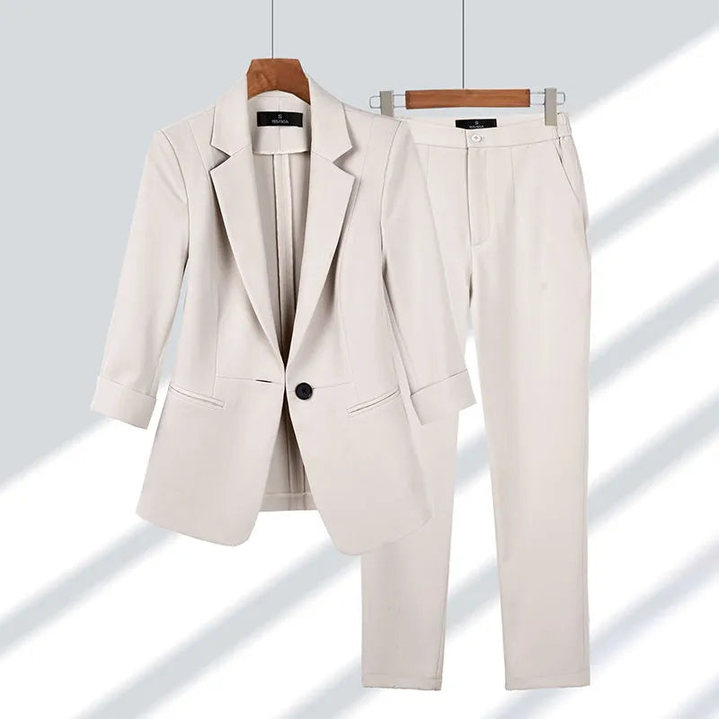 Damen Blazer Set mit Hose | Hüftlang
