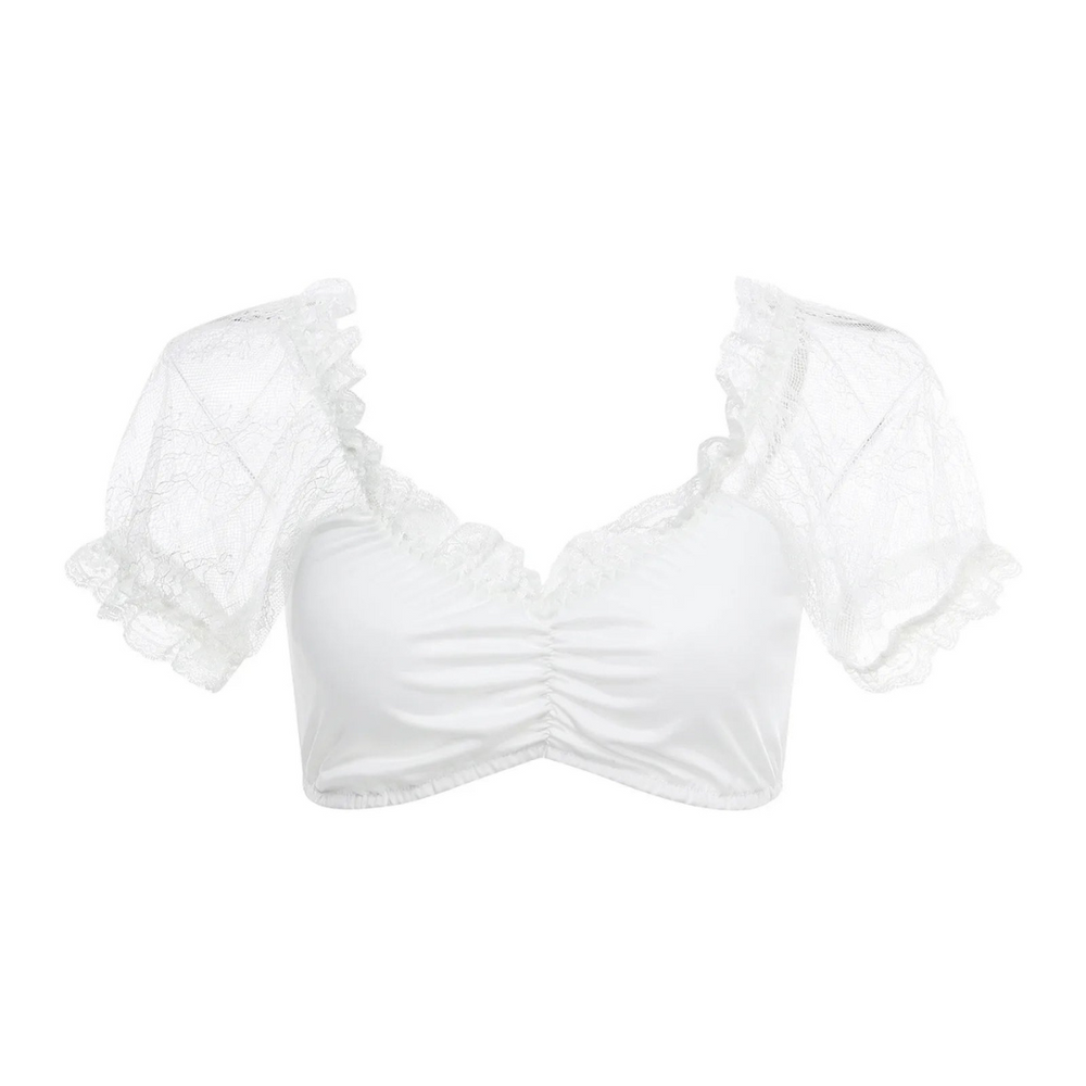 Damen Oktoberfest Dirndl Bluse Weiß Elegant | Traditionell und Raffiniert