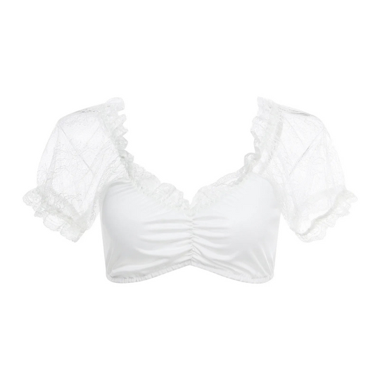 Damen Oktoberfest Dirndl Bluse Weiß Elegant | Traditionell und Raffiniert