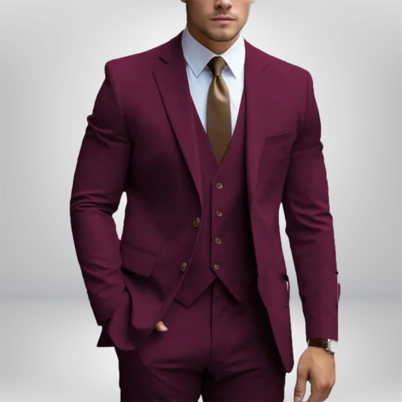 Herren Anzug Slim Fit 3-teilig | Hochzeitsgäste Einfarbig Design