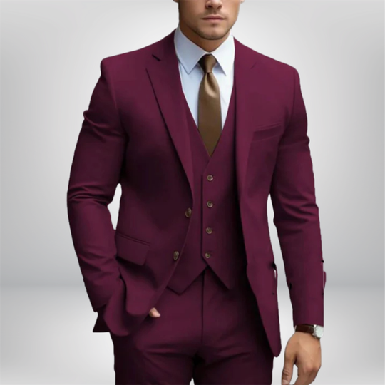 Herren Anzug Slim Fit 3-teilig | Hochzeitsgäste Einfarbig Design