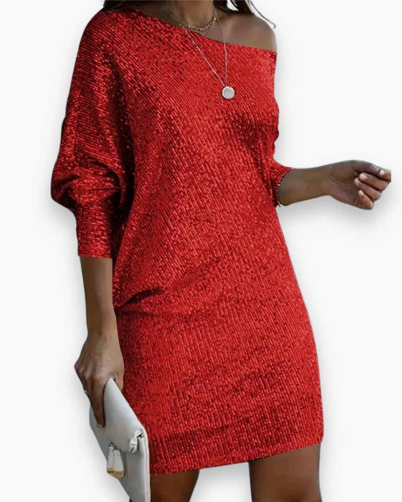 Damen Glitzerndes Partykleid | Midi