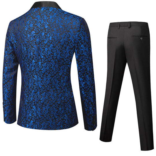 Herren Anzug 2-teilig Slim Fit | Hochzeitsgäste Blumenmuster