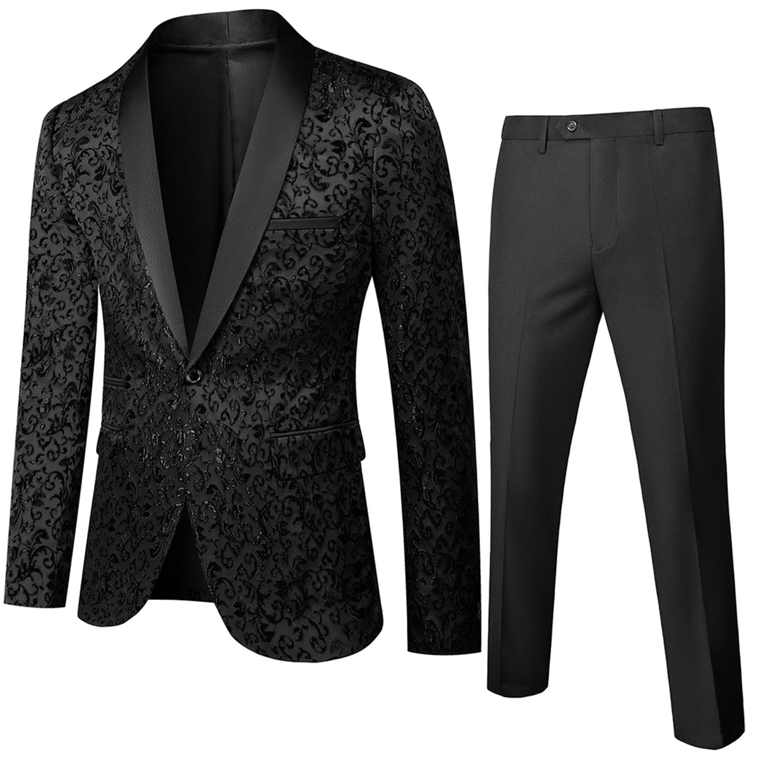 Herren Anzug 2-teilig Slim Fit | Hochzeitsgäste Blumenmuster