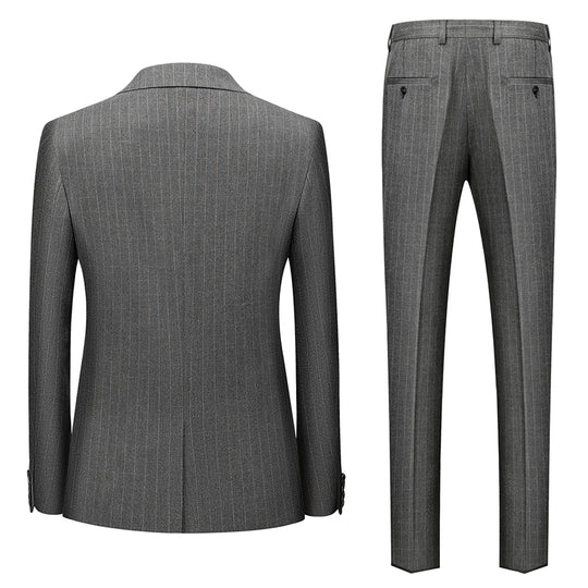 Herren Anzug 3-teilig Slim Fit | Hochzeitsgäste Nadelstreifen Formeller