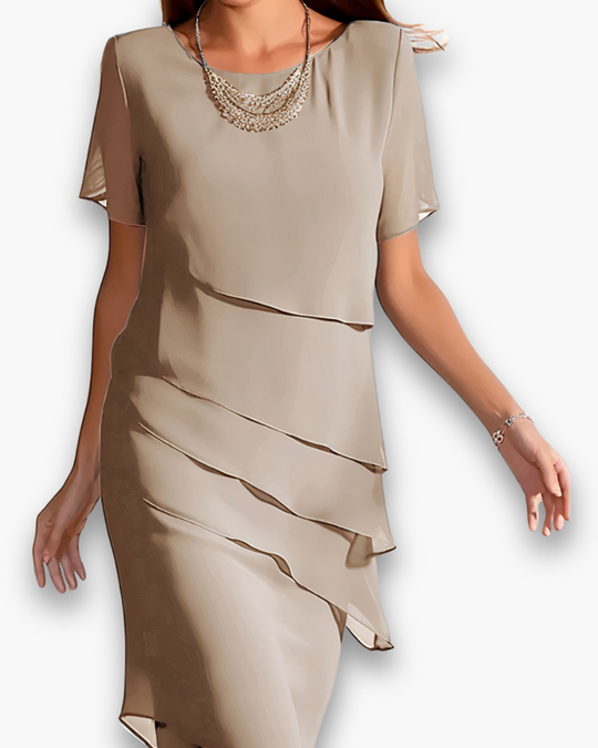 Damen Festliches Gestuftes Kleid | Midi