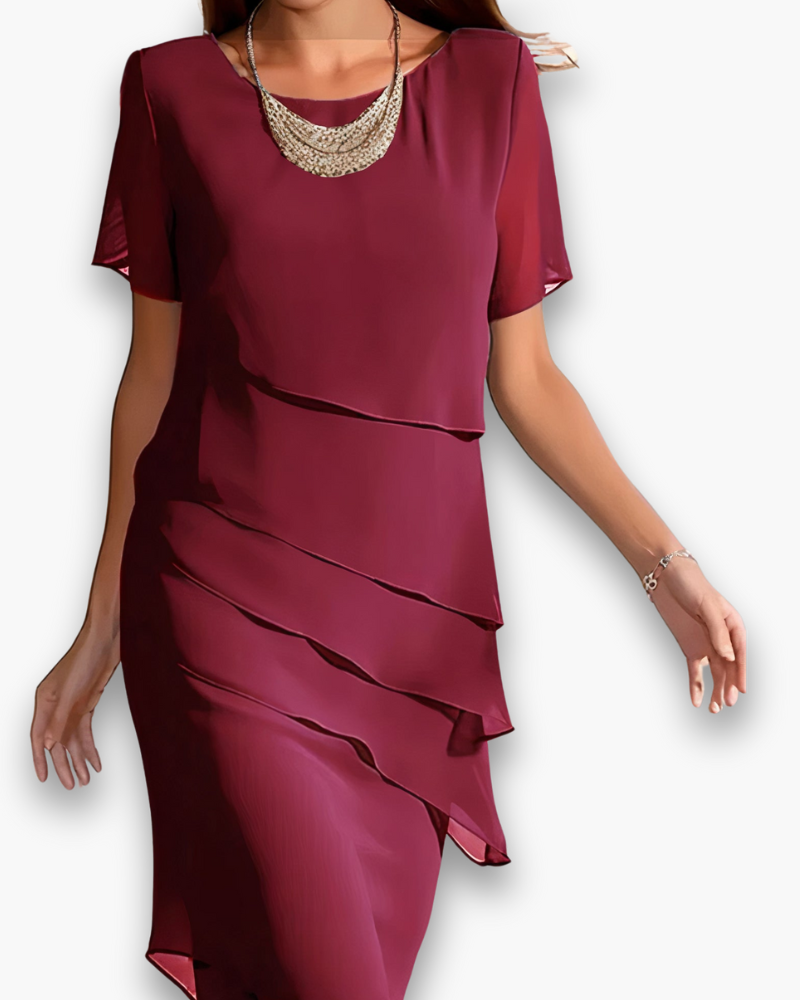 Damen Festliches Gestuftes Kleid | Midi
