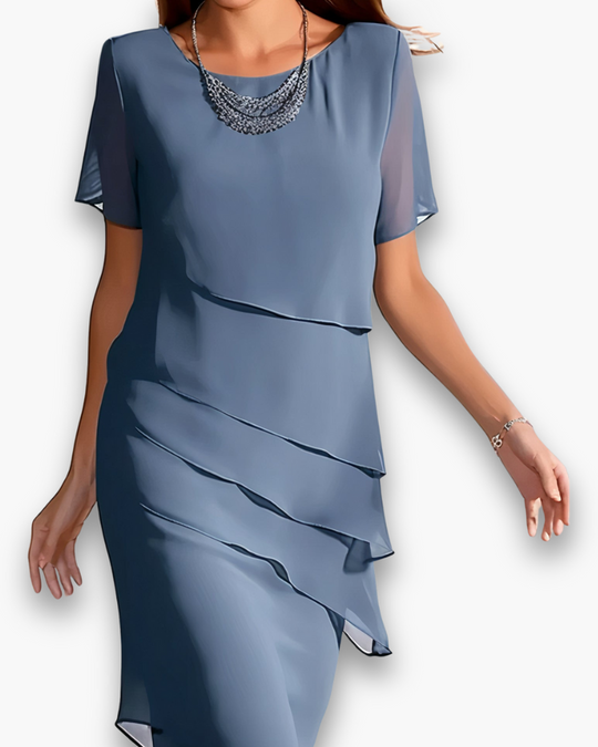 Damen Festliches Gestuftes Kleid | Midi