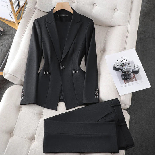 Damen Blazer Set mit Hose | Einreiher Zweiteiler