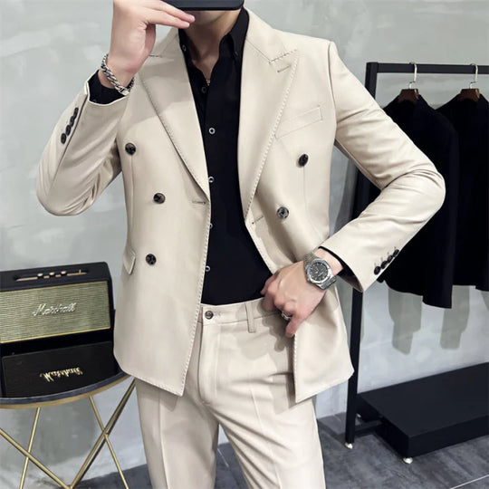 Herren Anzug 3-teilig Slim Fit | Hochzeitsgäste Doppelreihig