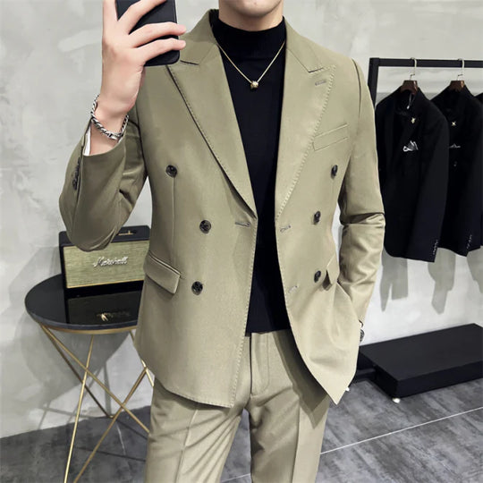 Herren Anzug 3-teilig Slim Fit | Hochzeitsgäste Doppelreihig