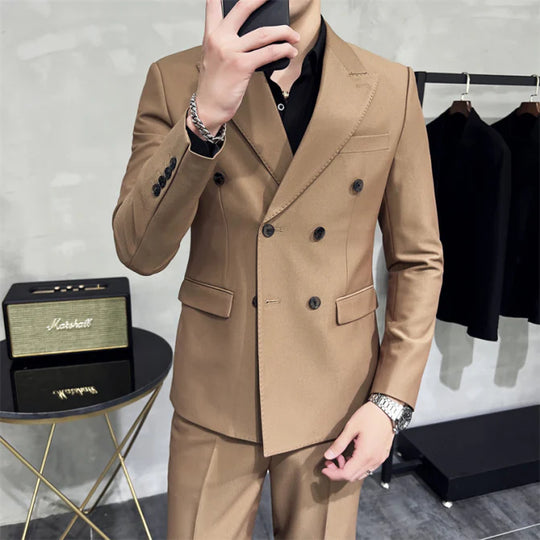 Herren Anzug 3-teilig Slim Fit | Hochzeitsgäste Doppelreihig