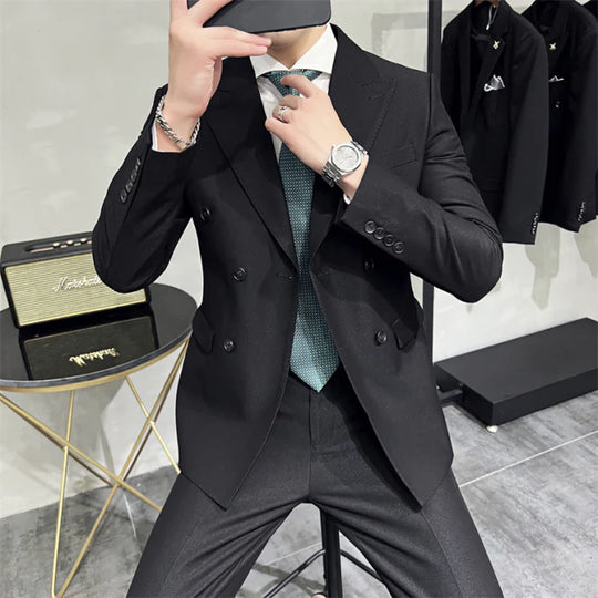 Herren Anzug 3-teilig Slim Fit | Hochzeitsgäste Doppelreihig