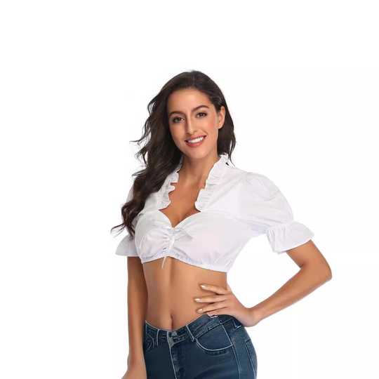 Damen Dirndl Bluse Weiß Oktoberfest | Klassisch und Elegant