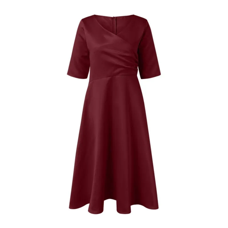 Abendkleid Midi | A-Linie mit V-Ausschnitt