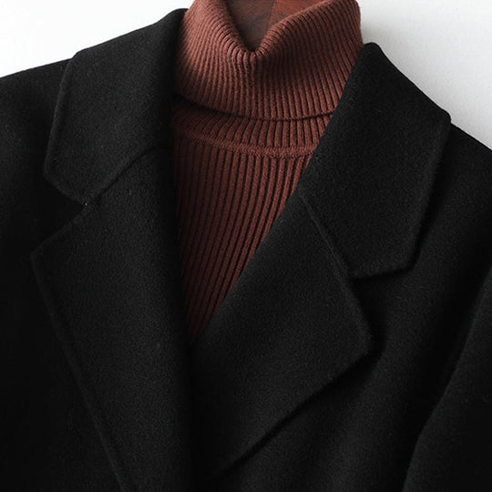 Damen Mantel Winterjacke | Kurz mit Gürtel und Taschen