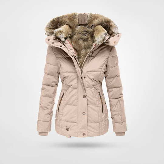 Winterjacke Damen Kapuze | Gesteppt mit Taschen