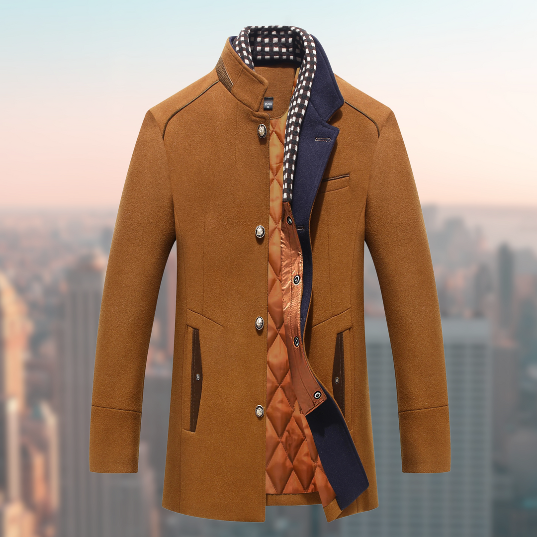 Mantel Herren Winterjacke | Stehkragen mit Innenfutter