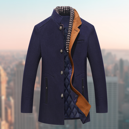 Mantel Herren Winterjacke | Stehkragen mit Innenfutter