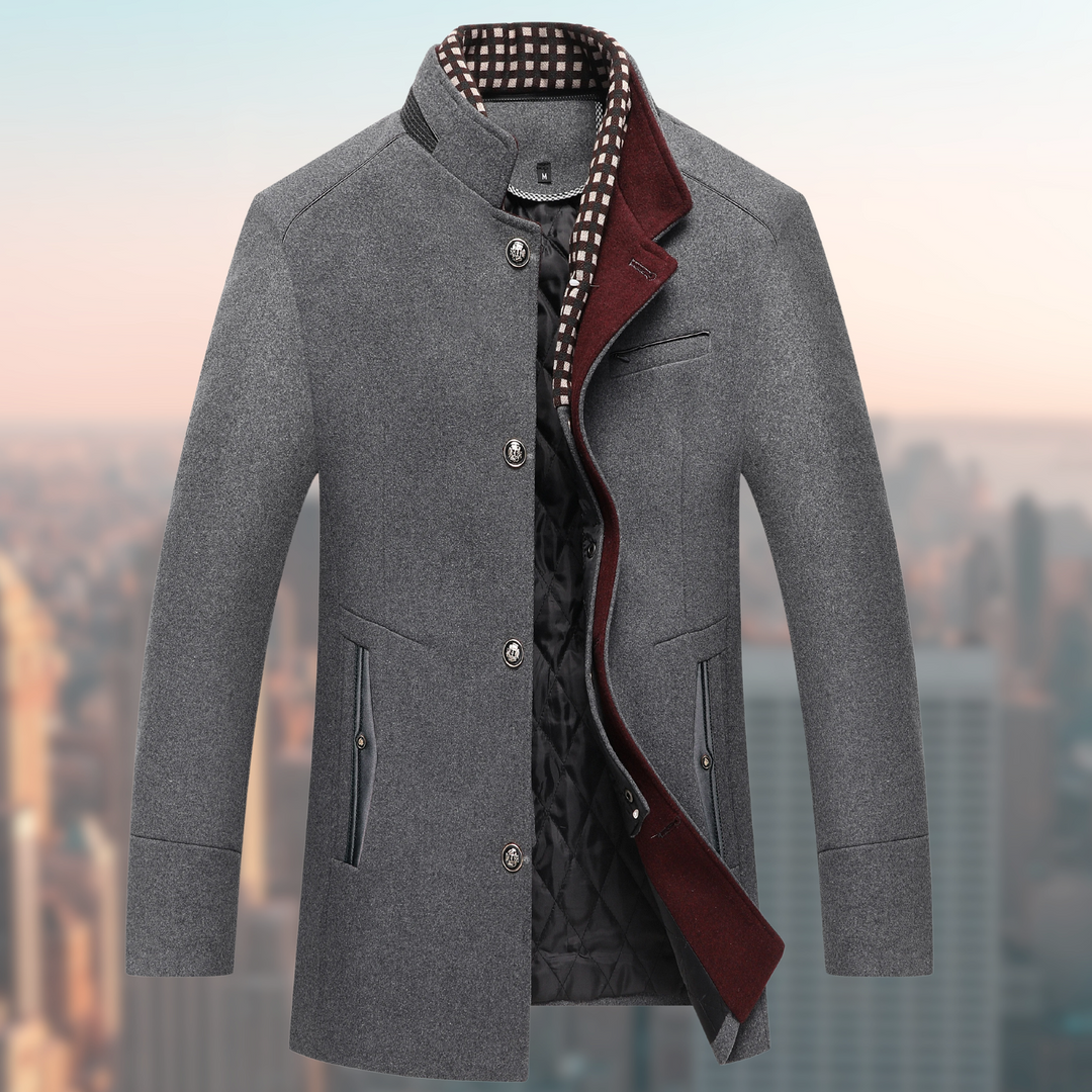 Mantel Herren Winterjacke | Stehkragen mit Innenfutter