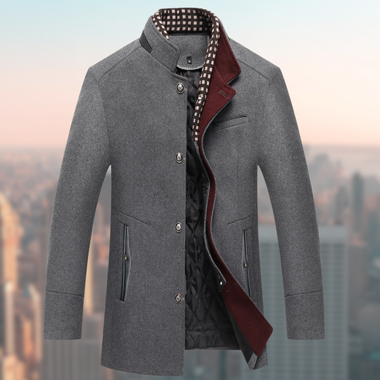 Mantel Herren Winterjacke | Stehkragen mit Innenfutter