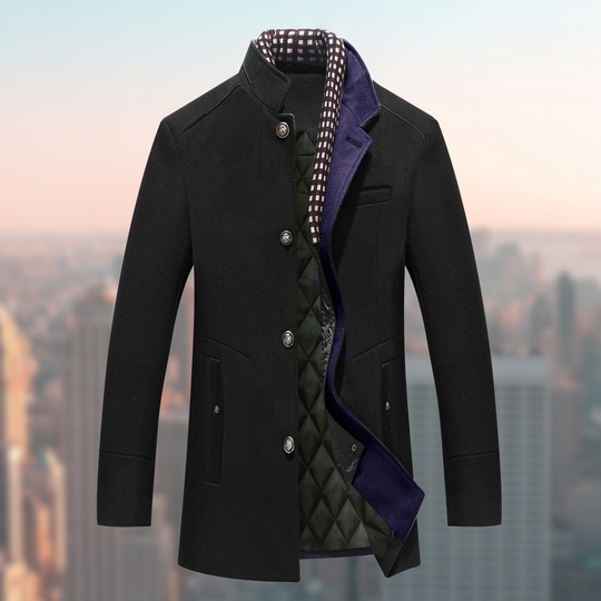 Mantel Herren Winterjacke | Stehkragen mit Innenfutter