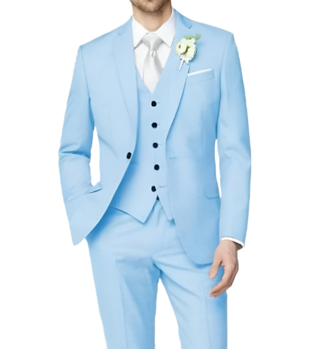 Herren Anzug 3-teilig Slim Fit | Hochzeit Gäste Modern Anzug mit Weste