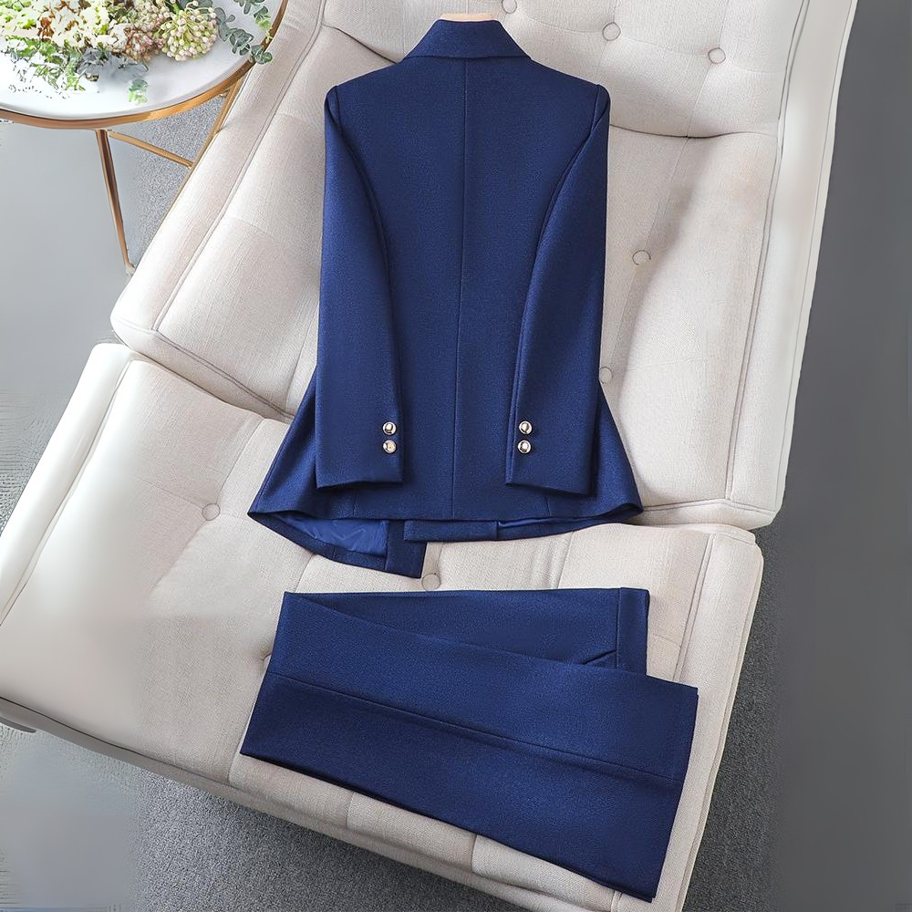 Damen Blazer Anzug mit Hose | Zweiteiliges Set mit Fronttasche