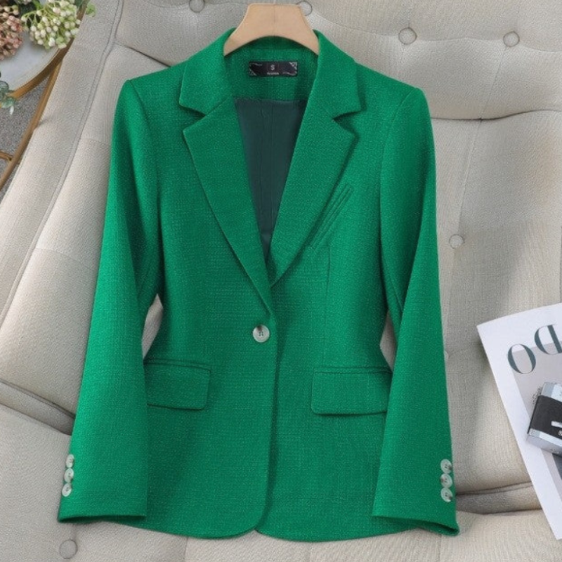 Damen Einreiher Blazer mit Taschen | Hüftlang