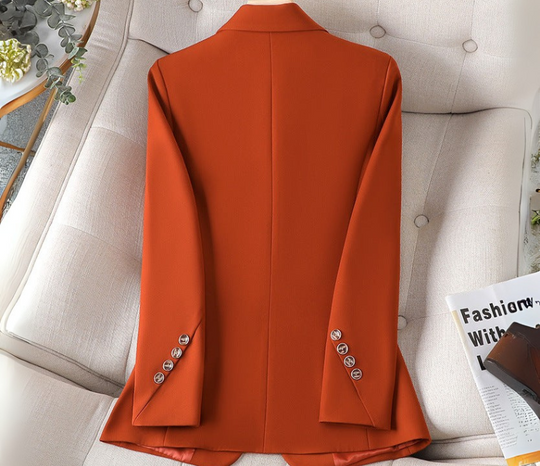 Damen Einreiher Blazer mit Fronttaschen | Hüftlang