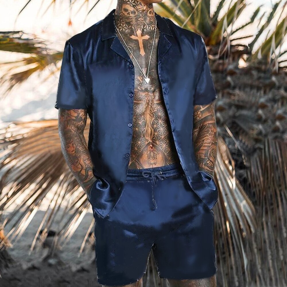 Finn - Casual Blaues Short Set Für Herren