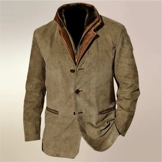 Winterjacke Herren Blazer | Gerader Schnitt mit Knopfleiste und Reverskragen