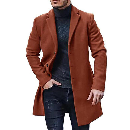 Herren Mantel Winterjacke | Langer Schnitt mit Reverskragen