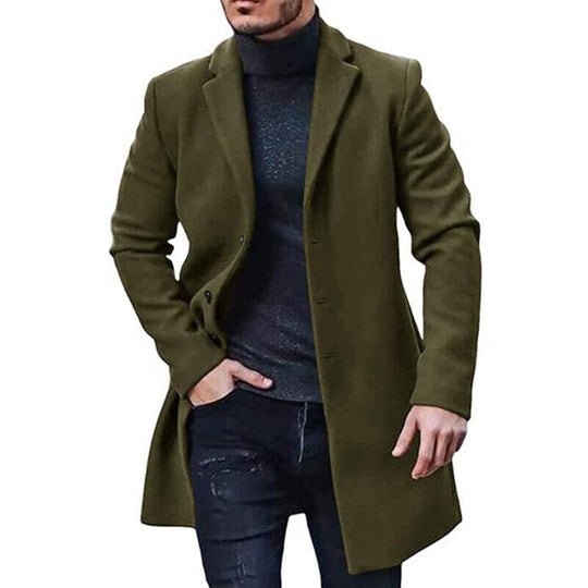 Herren Mantel Winterjacke | Langer Schnitt mit Reverskragen