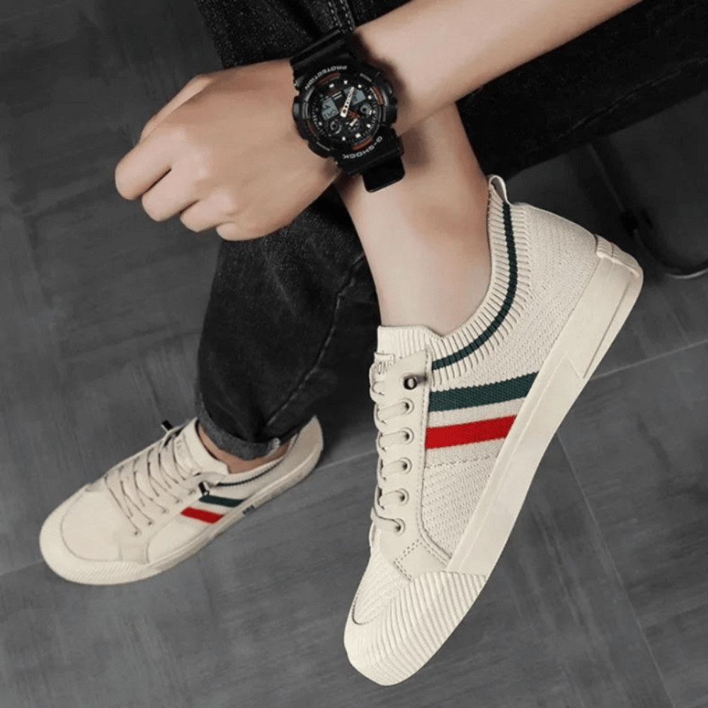Herren Bequeme Turnschuhe | Stylische Freizeit-Schuhe mit Streifen