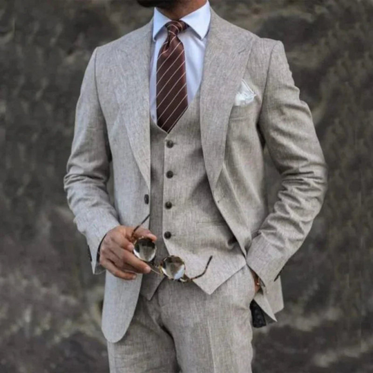 Herren Eleganter Dreiteiliger Anzug | Leicht mit Umlegekragen