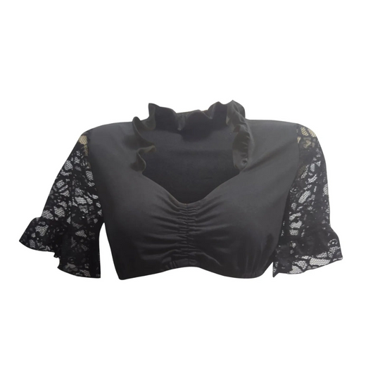 Damen Bluse Dirndl Schwarz Weiß Oktoberfest | Stilvoll und Zeitlos