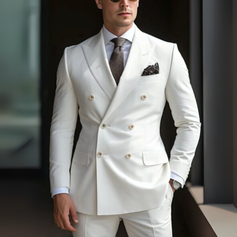 Herren Anzug Zweiteilig | Zweireiher Look für Büro & Anlass