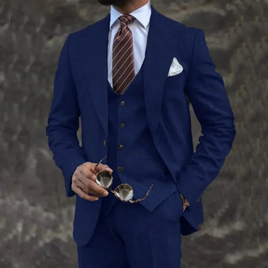 Herren Eleganter Dreiteiliger Anzug | Leicht mit Umlegekragen