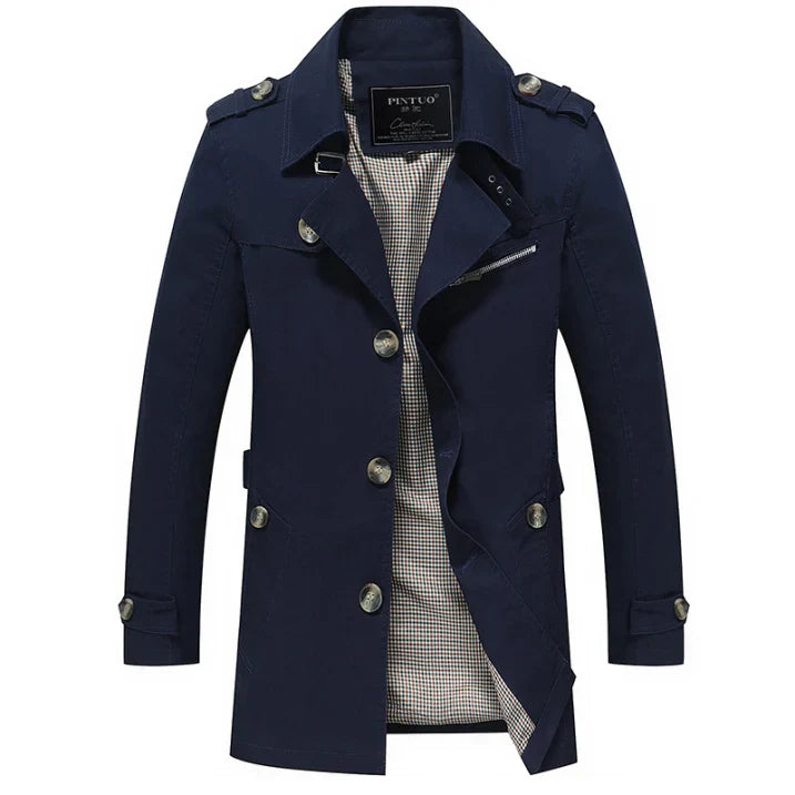 Winterjacke Herren | Doppelreiher mit Schulterdetails und Knopfleiste