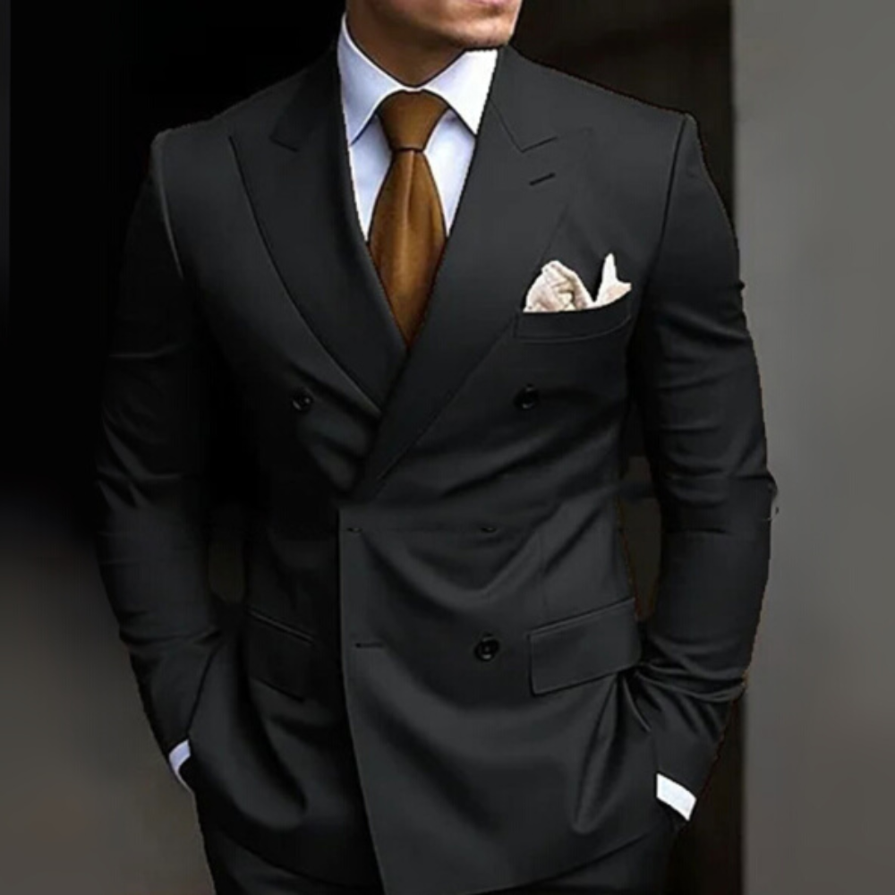 Herren Anzug Zweiteilig | Zweireiher Look für Büro & Anlass