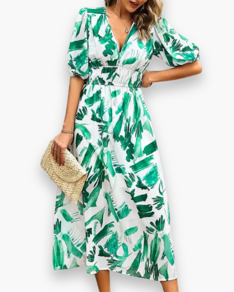 Damen Luftiges Blumenkleid | Sommer Midi