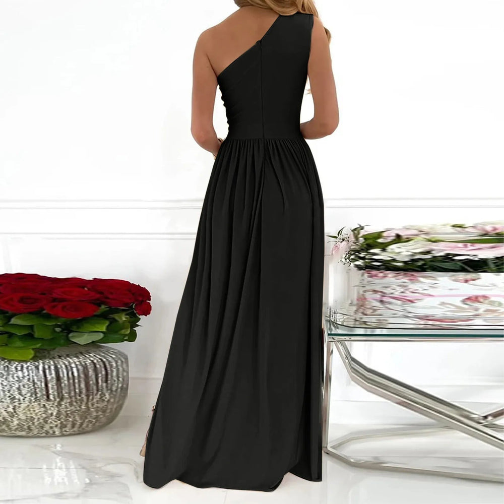 Abendkleid Damen | One-Shoulder Maxi Mit Seitenschlitz