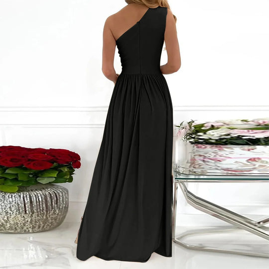 Abendkleid Damen | One-Shoulder Maxi Mit Seitenschlitz