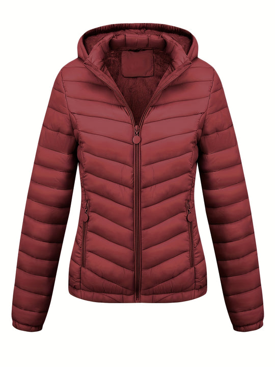 Damen Winterjacke Kapuze | Gesteppt mit Reißverschluss