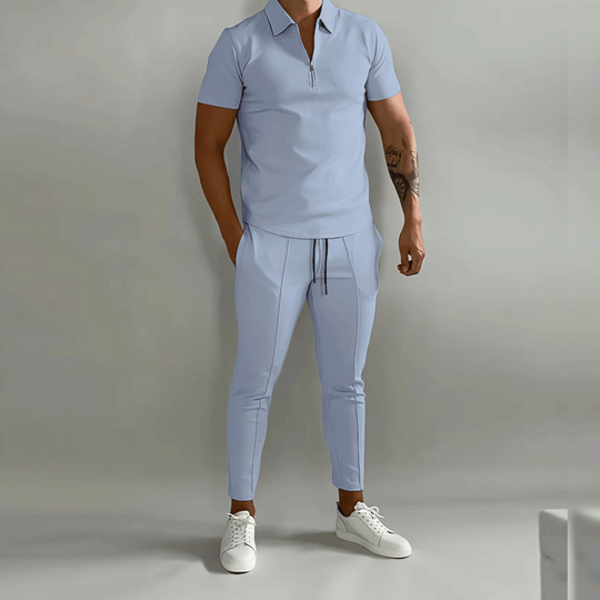 Herren Elegantes Polo Shirt und Hose Set | Stilvoll