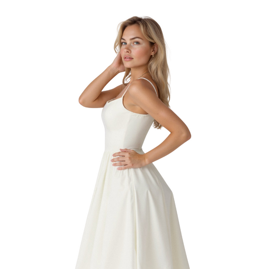 Abendkleid Damen | Spaghettiträger Midi Ausgestellter Rock