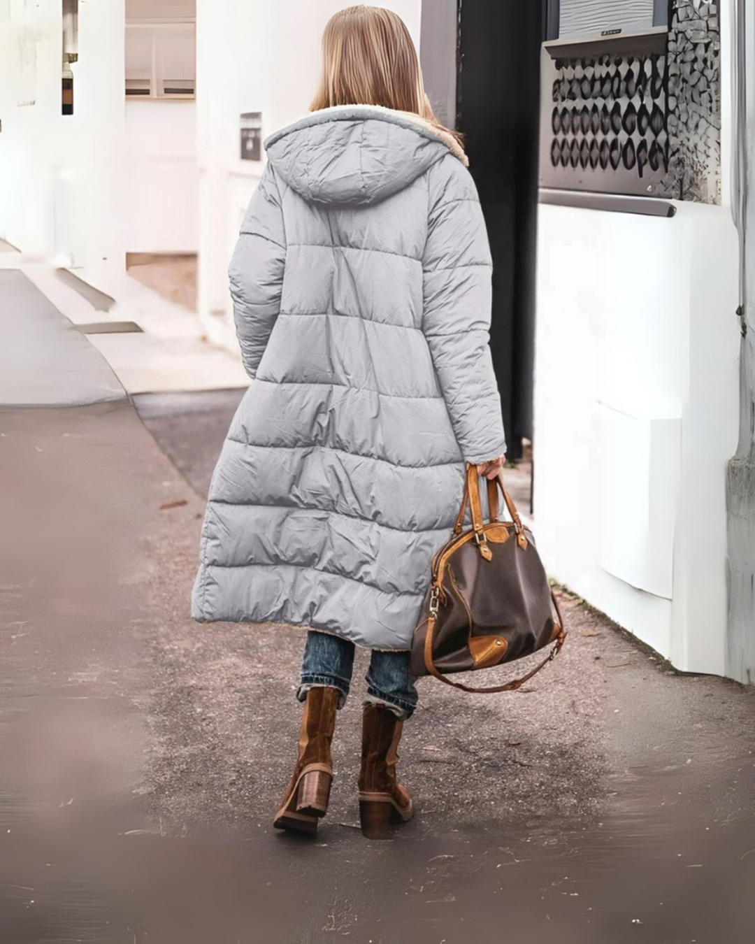 Winterjacke Damen Lang Kapuze | Offenes Design