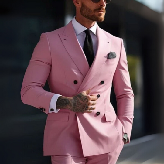 Herren Anzug Zweiteilig | Zweireiher Look für Büro & Anlass