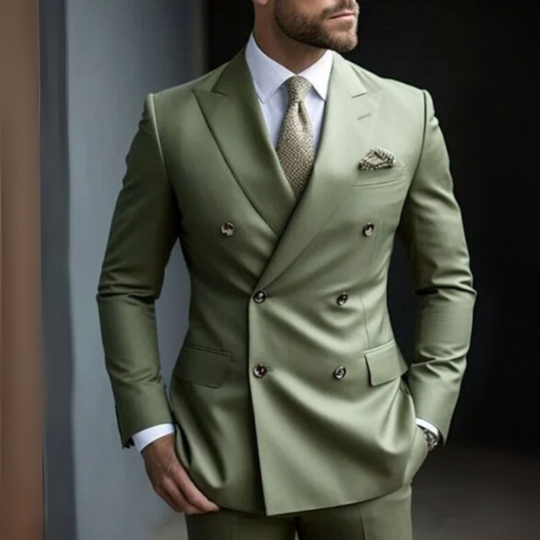 Herren Anzug Zweiteilig | Zweireiher Look für Büro & Anlass